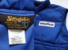 画像3: 70s Swingster GOODYEAR パッチ付き 中綿入り レーシングベスト 青 L (3)