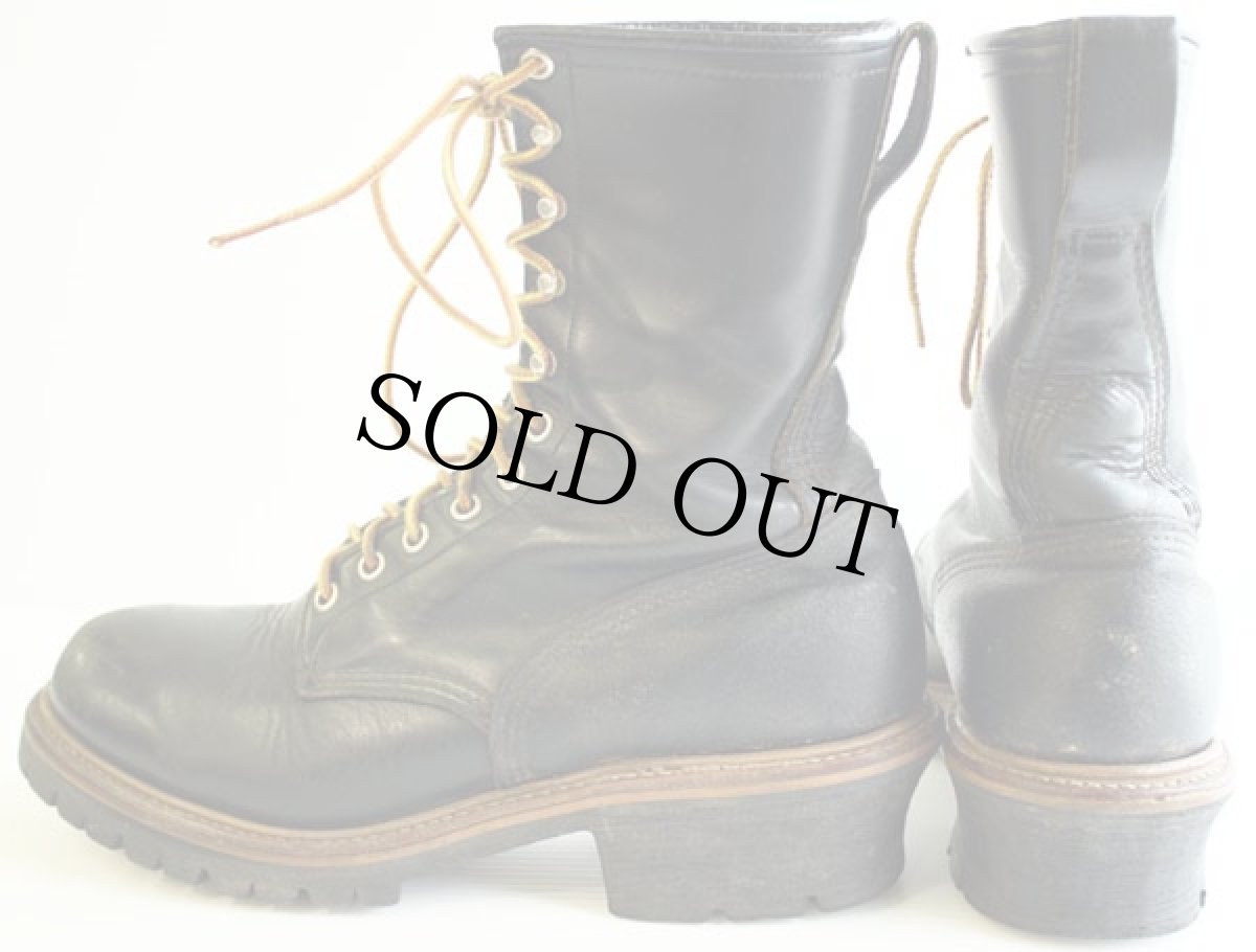 画像2: 90's USA製 REDWINGレッドウイング 699 ロガーブーツ9D 黒 (2)