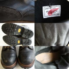 画像3: 90's USA製 REDWINGレッドウイング 699 ロガーブーツ9D 黒 (3)