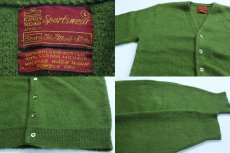 画像3: 70s Sears KINGS ROAD モヘヤ ニット カーディガン 緑 L (3)