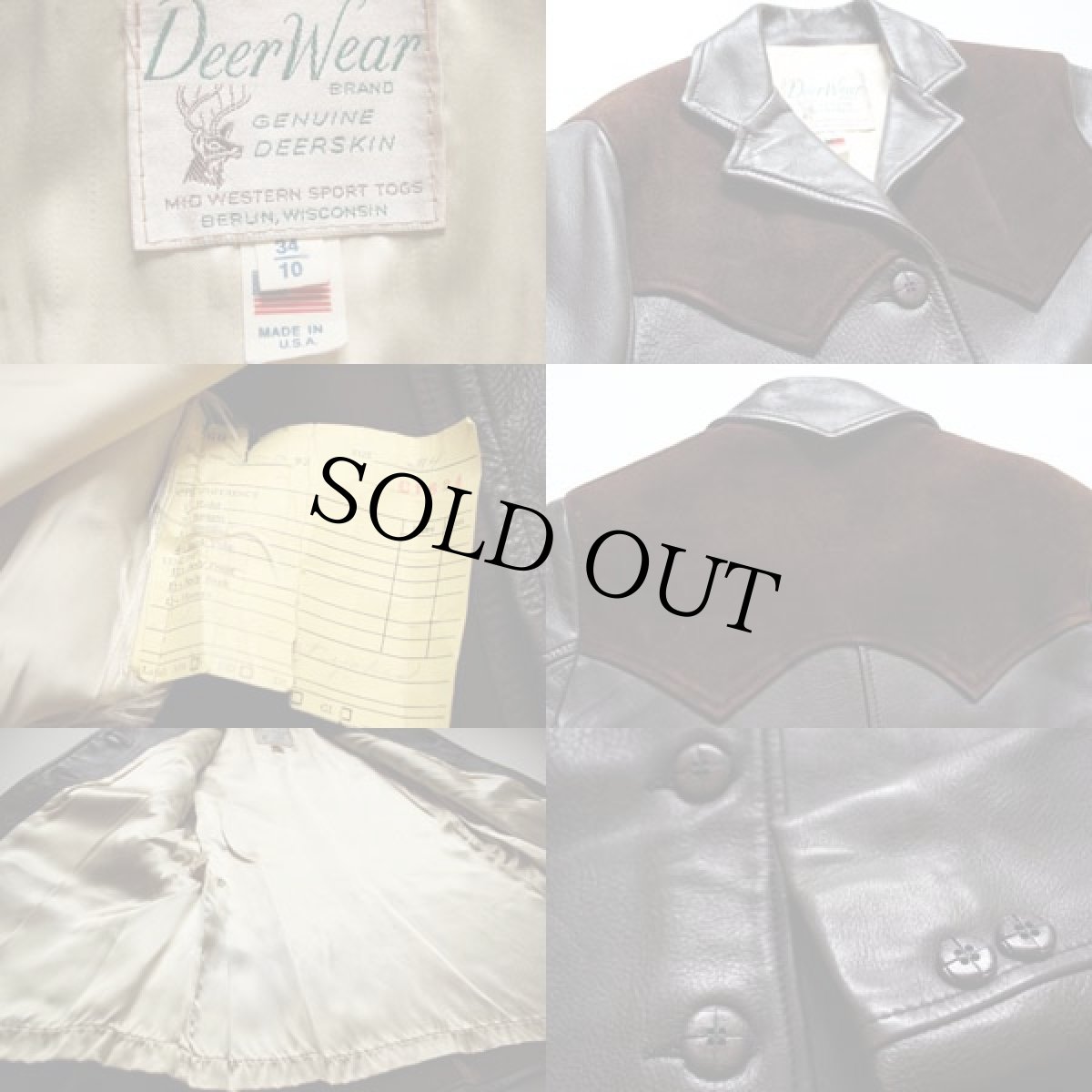 画像3: USA製 Deer Wear ヨーク切り替え ディアスキン レザージャケット (3)