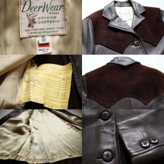 画像3: USA製 Deer Wear ヨーク切り替え ディアスキン レザージャケット (3)