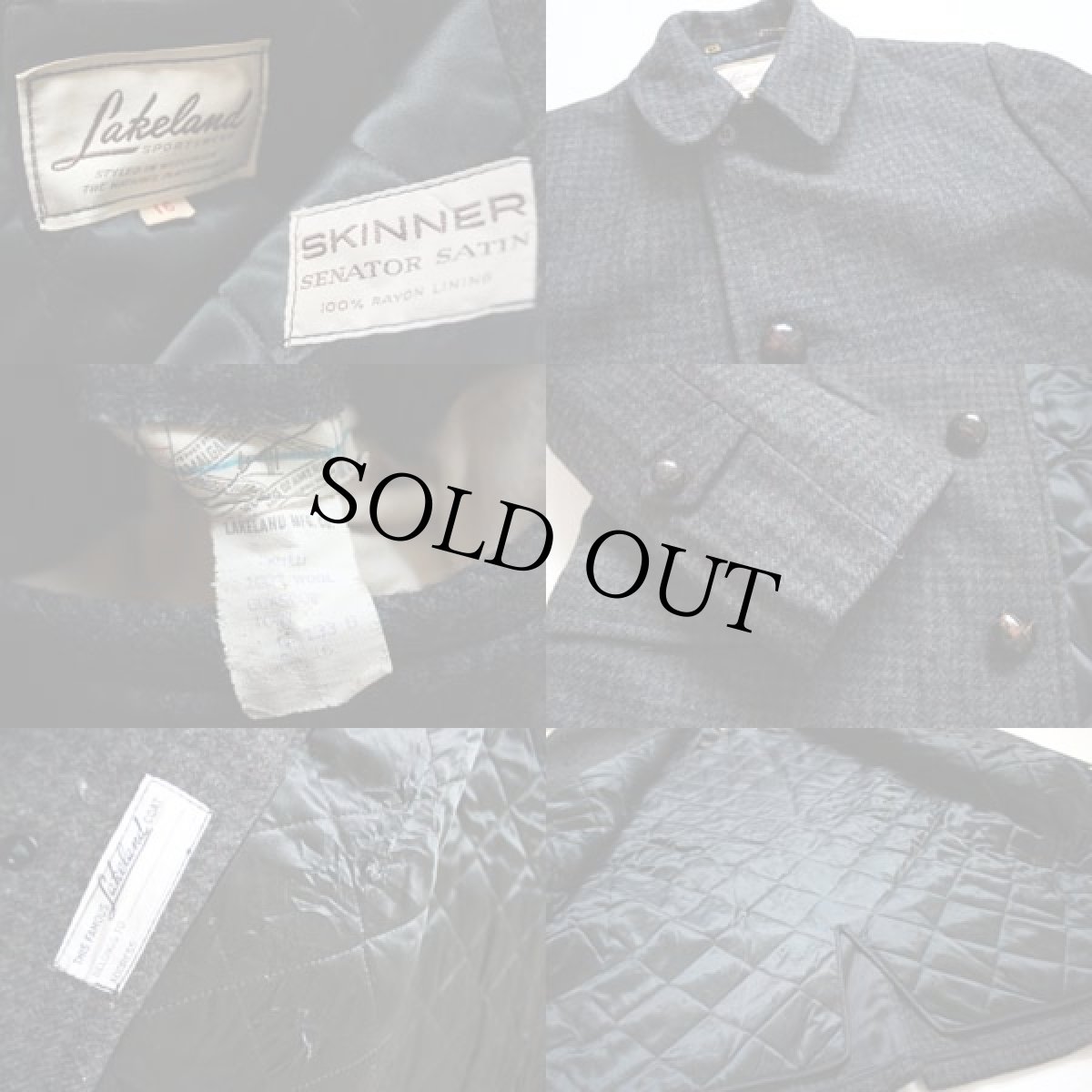 画像3: 50s Lakeland ツイード ウール ハ－フコート (3)