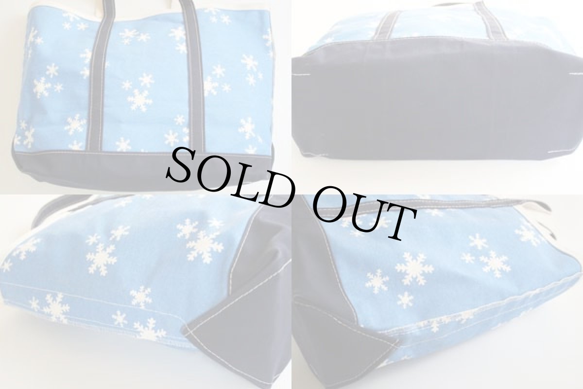 画像2: USA製 L.L.Bean BOAT AND TOTE 雪柄 キャンバス トートバッグ (2)