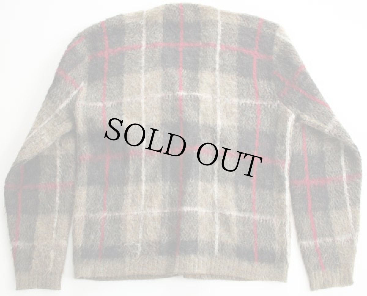 画像2: 60s USA製 CAMPUS チェック柄 モヘヤ ニットカーディガン (2)