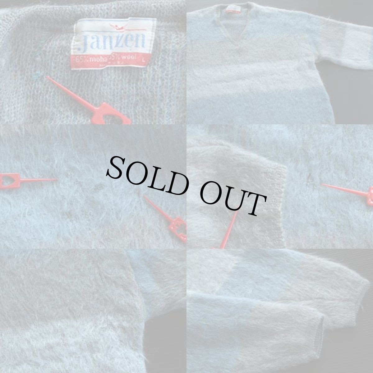 画像3: 60s USA製 Jantzen ボーダー モヘヤニット セーター L (3)