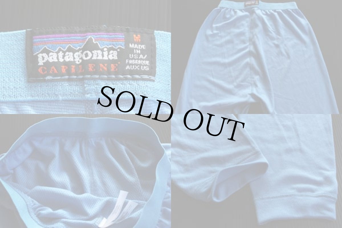 画像3: 90s USA製 patagoniaパタゴニア CAPILENEキャプリーン インナーパンツ 水色 W-M (3)