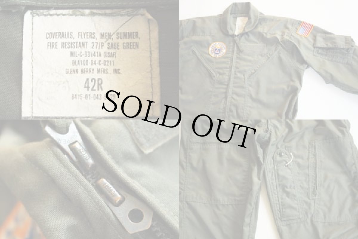 画像2: 80s 米軍 USAF CWU-27/P 83141A カバーオール フライトスーツ 42R★つなぎ (2)