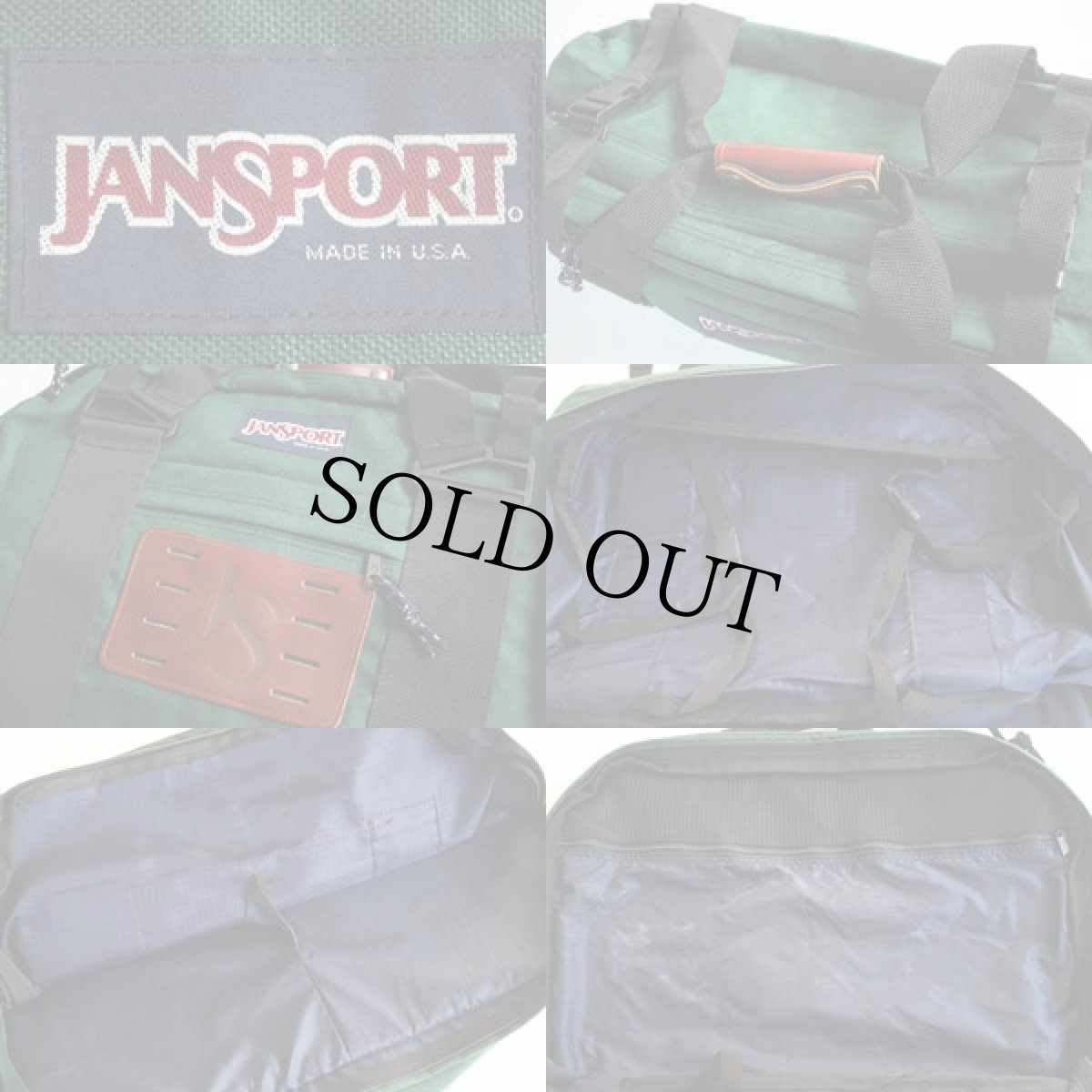 画像3: 90s USA製 JANSPORTジャンスポーツ 2WAY 大型ショルダーバッグ 緑 (3)