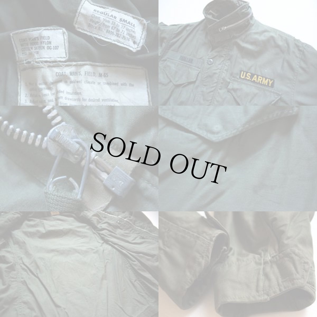 画像3: 60s 米軍 U.S.ARMY M-65 フィールドジャケット 1st オリーブグリーン S-R (3)