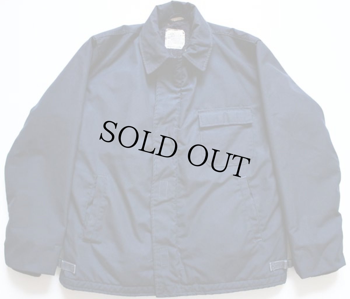 画像2: 90s 米軍 U.S.NAVY ステンシル ボアライナー アラミド デッキジャケット 紺 L (2)