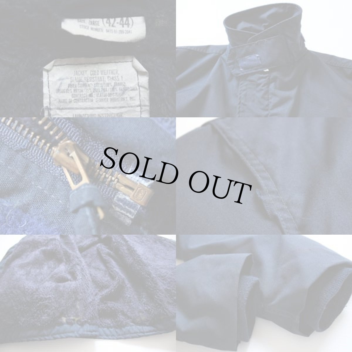 画像3: 90s 米軍 U.S.NAVY ステンシル ボアライナー アラミド デッキジャケット 紺 L (3)