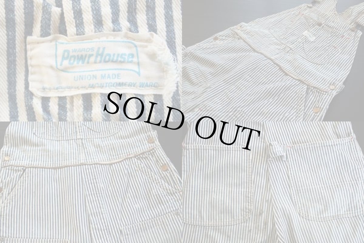 画像2: 60s MONTGOMERY WARD Powr Houseパワーハウス ヒッコリー ダブルニー オーバーオール (2)