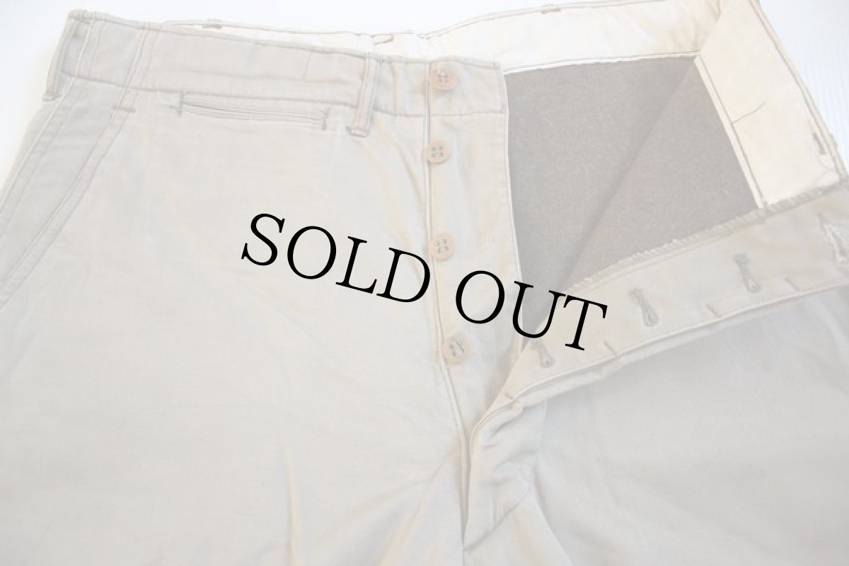 画像2: 40s 米軍 U.S.ARMY ウールライナー ダブルステッチ コットン チノパン w34 L32 (2)