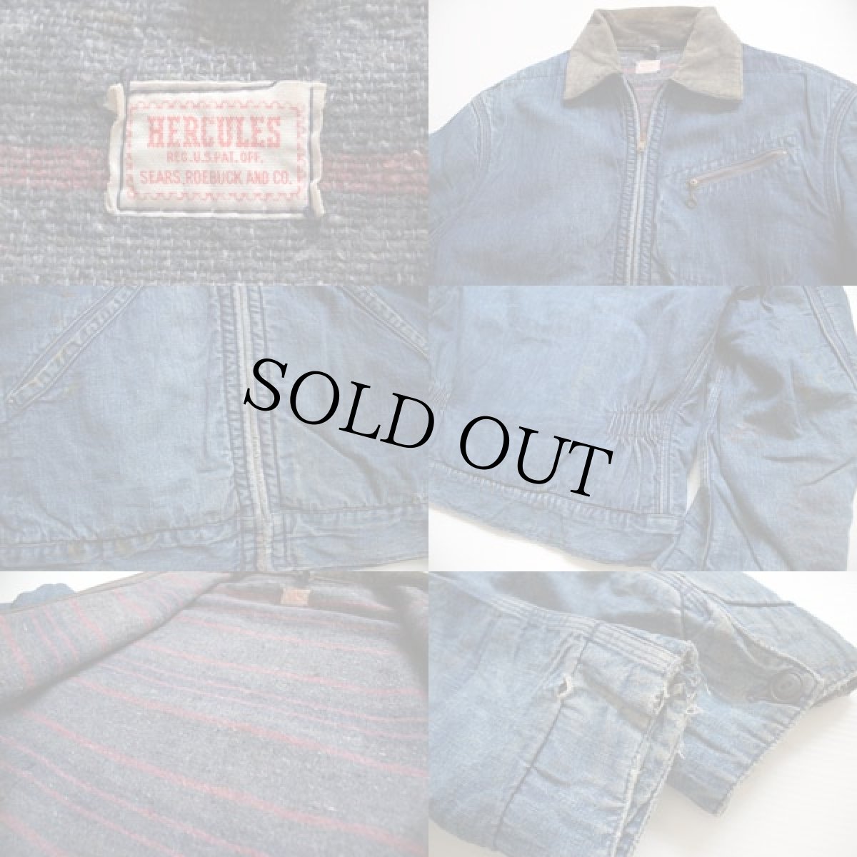 画像3: 60s SEARS HERCULESヘラクレス ブランケットライナー インディゴ デニム ワークジャケット (3)
