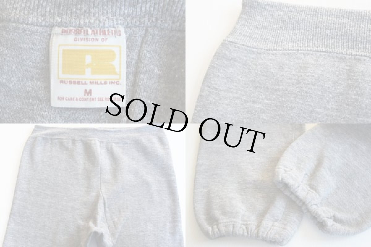 画像3: 70s USA製 RUSSELLラッセル 三段中抜きプリント スウェットパンツ M (3)