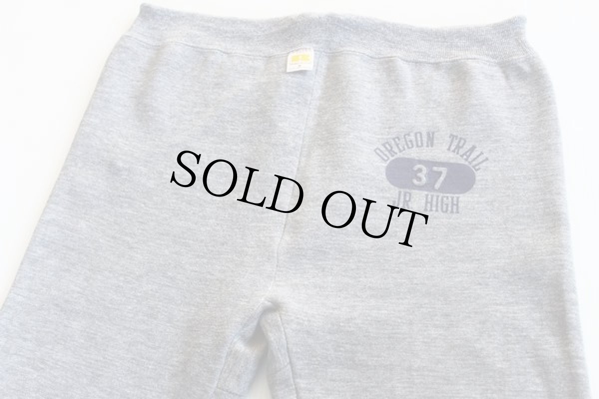 画像2: 70s USA製 RUSSELLラッセル 三段中抜きプリント スウェットパンツ M (2)