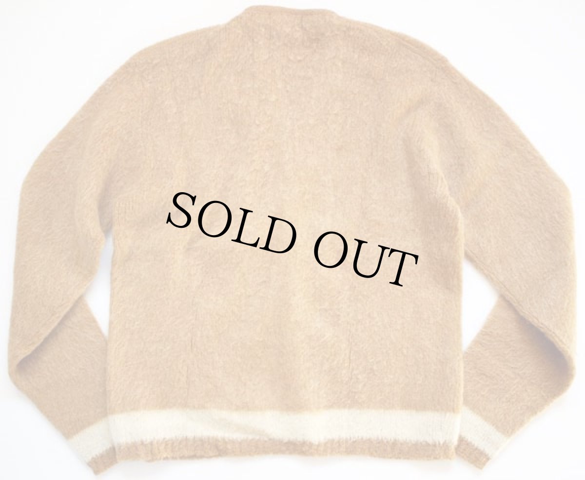 画像2: 60s Catalina モヘヤニット カーディガン 薄茶 S (2)