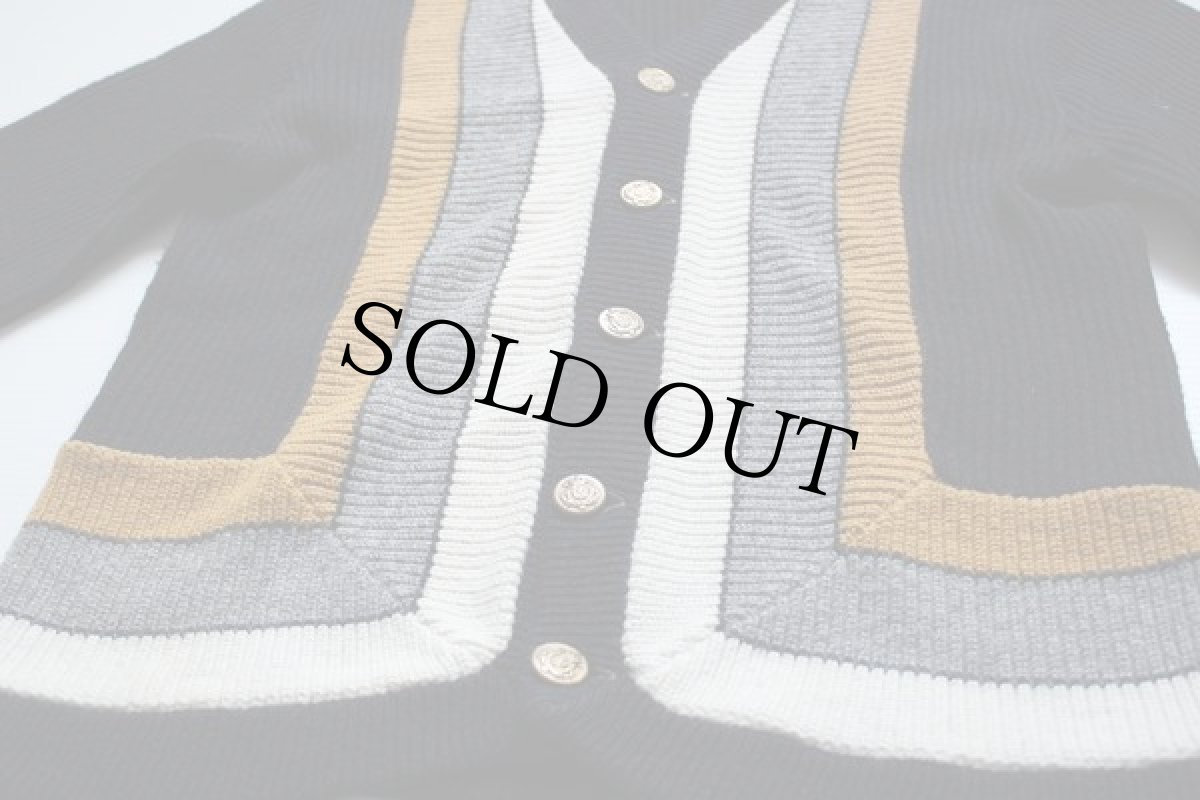 画像2: 60s UNKNOWN 切り替え ニット カーディガン (2)