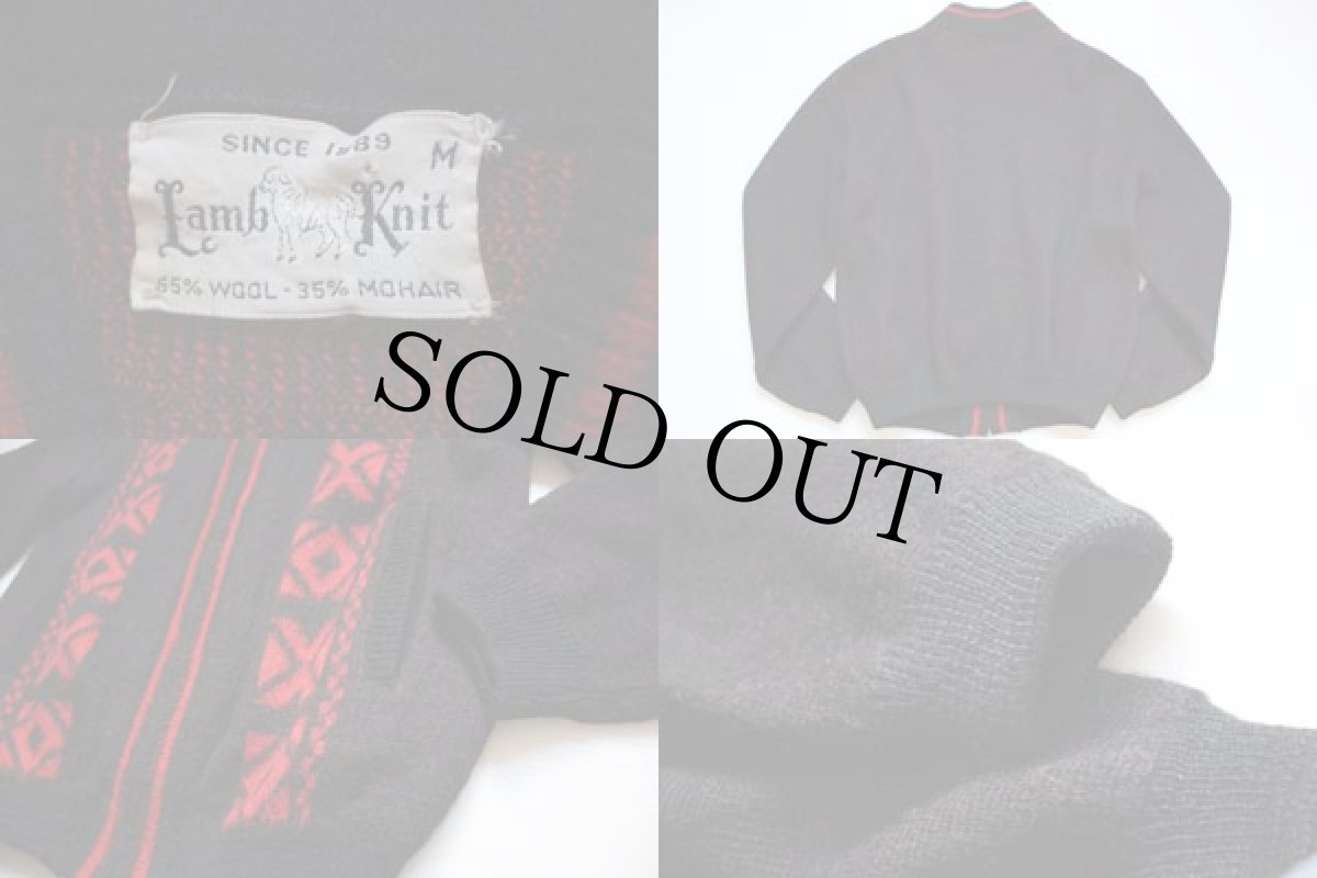 画像3: 60s Lamb Knit モヘヤニット フルジップ セーター M (3)