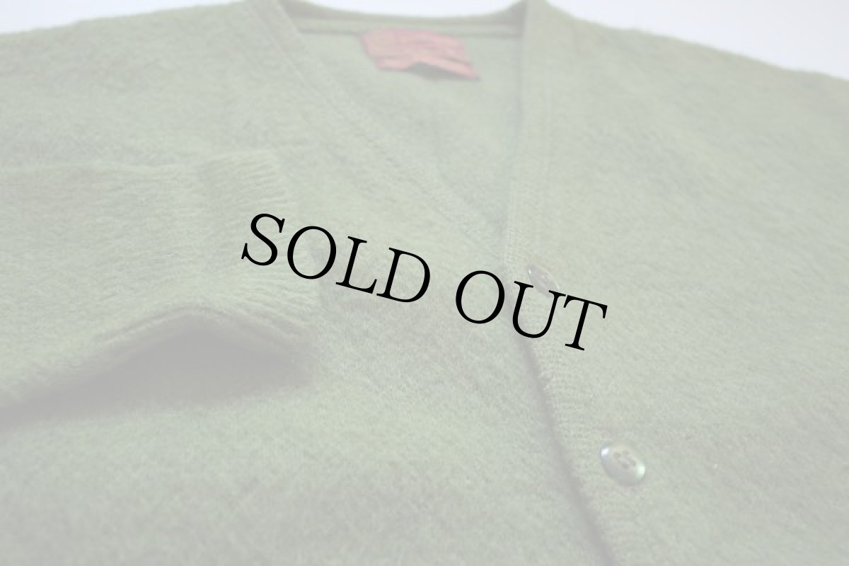 画像2: 70s Sears KINGS ROAD モヘヤ ニットカーディガン 緑 L (2)