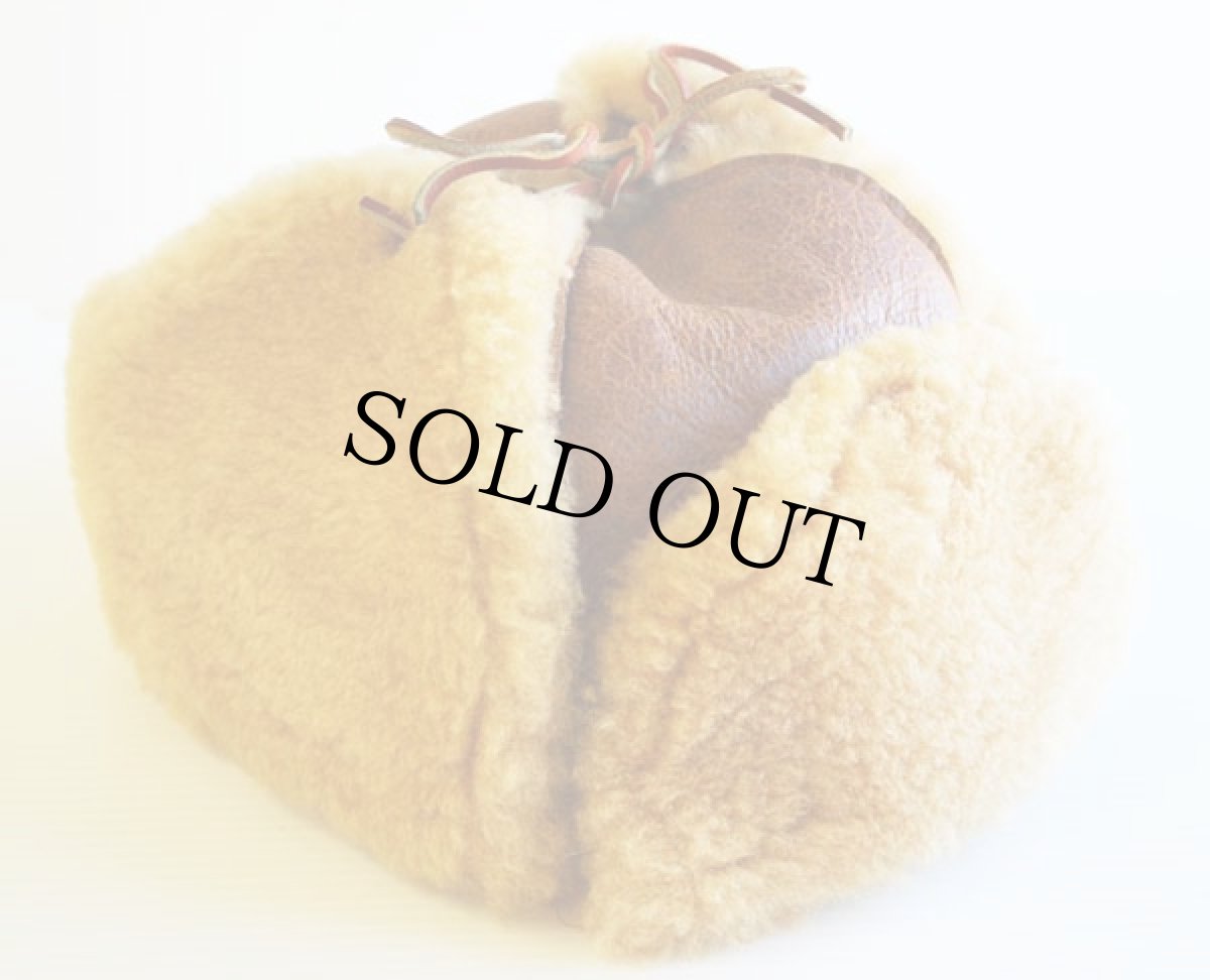 画像2: UNKNOWN リアル ムートン×レザーキャップ XL (2)