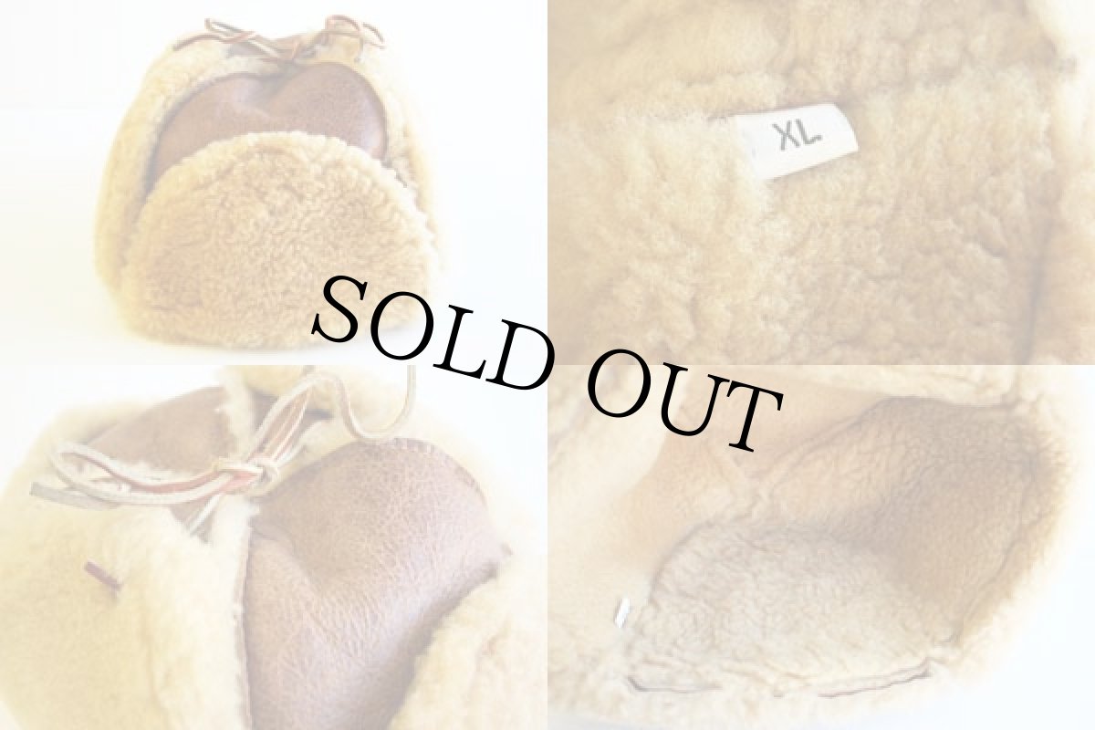 画像3: UNKNOWN リアル ムートン×レザーキャップ XL (3)