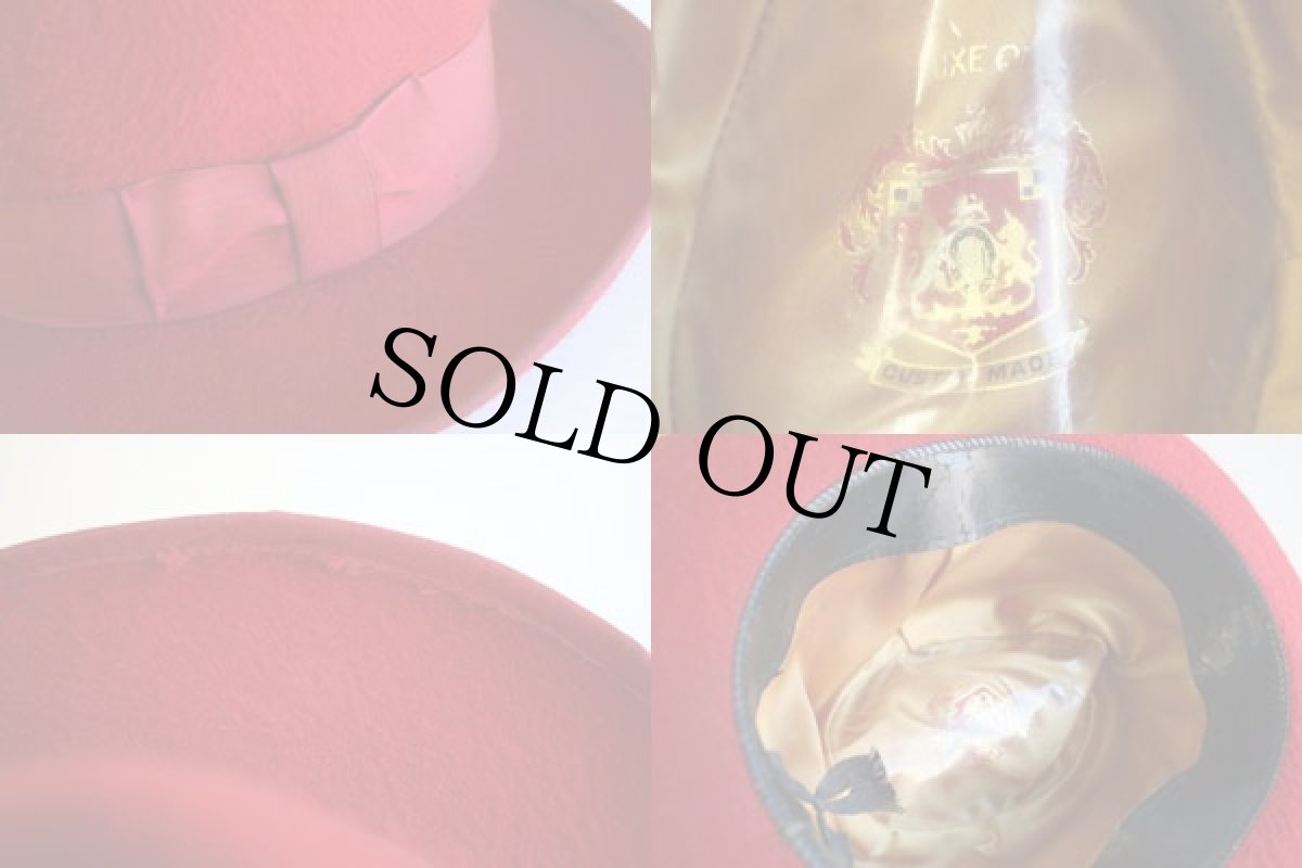 画像3: ビンテージ UNKNOWN フェドラハット 赤 (3)