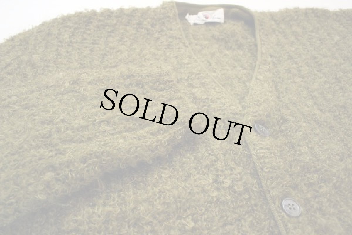 画像2: 60s Prince Marc モヘヤ パイル ニット カーディガン 緑 L (2)