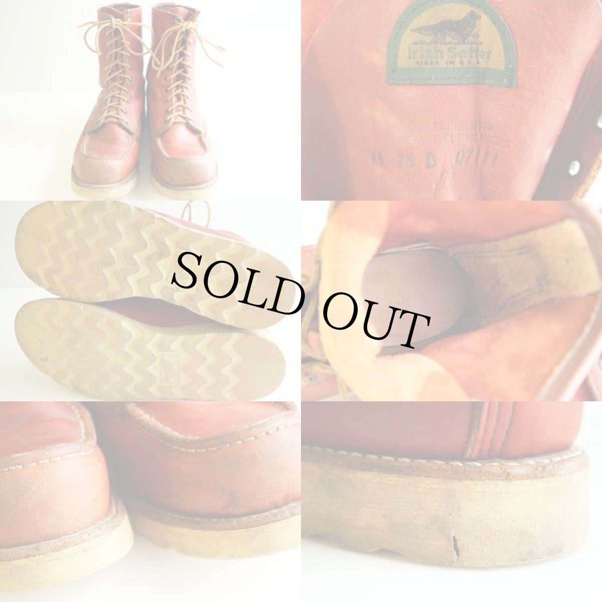 画像3: 90s REDWINGレッドウイング 877 半円犬タグ アイリッシュセッター ブーツ 赤茶 7.5 (3)