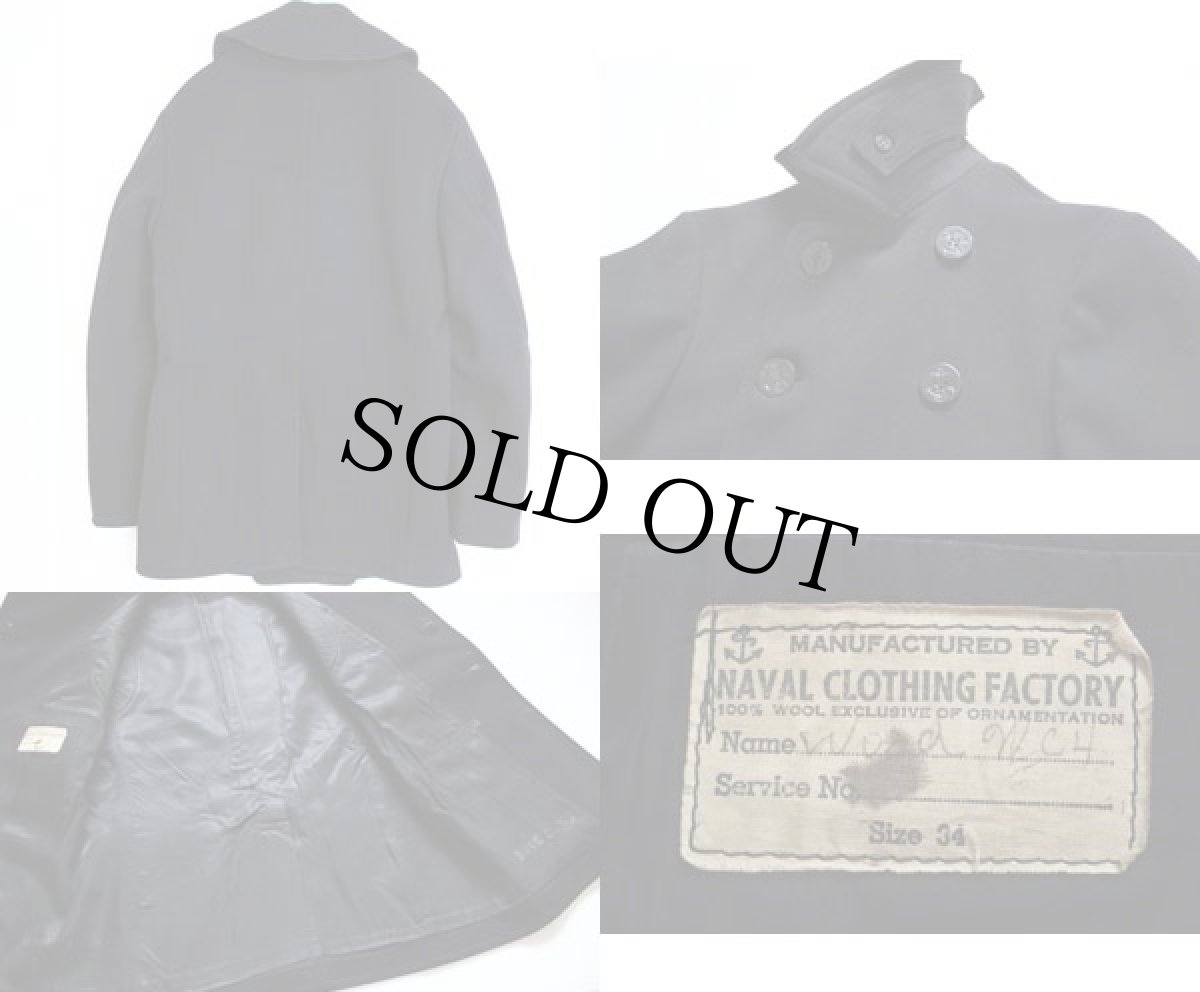画像2: 40s 米軍 U.S.NAVY NAVAL 10ボタン ピーコート 34 (2)