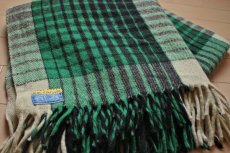 画像1: ビンテージ WOOL O'THE WEST チェック ウール ブランケット (1)
