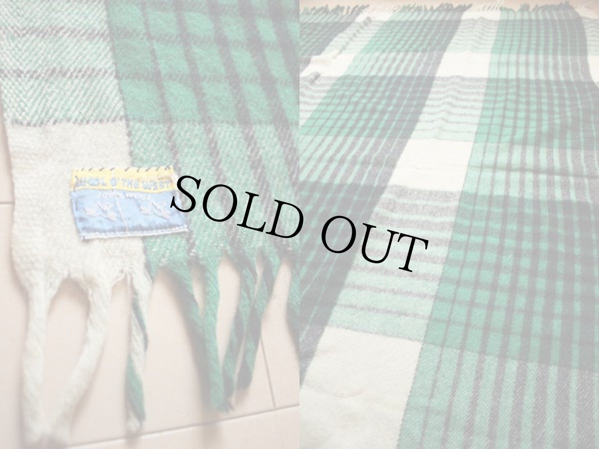 画像2: ビンテージ WOOL O'THE WEST チェック ウール ブランケット (2)