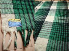 画像2: ビンテージ WOOL O'THE WEST チェック ウール ブランケット (2)