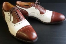 画像1: デッドストック★USA製 Allen Edmondsアレンエドモンズ ツートン レザーシューズ 白×茶★革靴 (1)