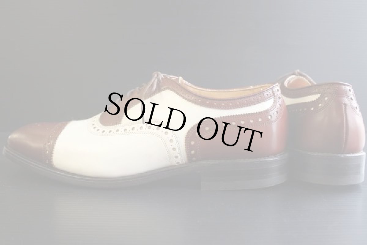 画像2: デッドストック★USA製 Allen Edmondsアレンエドモンズ ツートン レザーシューズ 白×茶★革靴 (2)