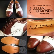 画像3: デッドストック★USA製 Allen Edmondsアレンエドモンズ ツートン レザーシューズ 白×茶★革靴 (3)