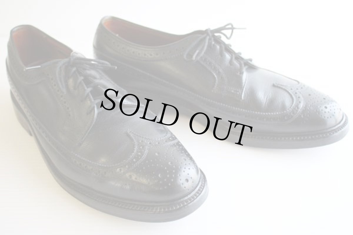 画像1: FLORSHEIMフローシャイム Imperial ウイングチップ レザーシューズ 黒 8.5D★革靴 (1)