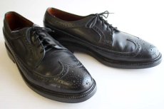 画像1: FLORSHEIMフローシャイム Imperial ウイングチップ レザーシューズ 黒 8.5D★革靴 (1)