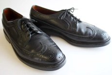 画像1: FLORSHEIMフローシャイム Imperial ウイングチップ レザーシューズ 黒 8.5D (1)