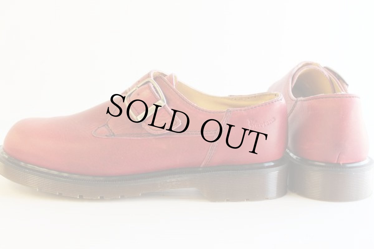 画像2: 英国製 DR.MARTENSドクターマーチン モンクストラップ レザーシューズ 赤 UK8 (2)