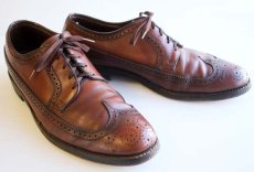 画像1: FLORSHEIMフローシャイム ウイングチップ レザーシューズ 茶 10D (1)