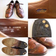 画像3: FLORSHEIMフローシャイム ウイングチップ レザーシューズ 茶 10D★革靴 (3)