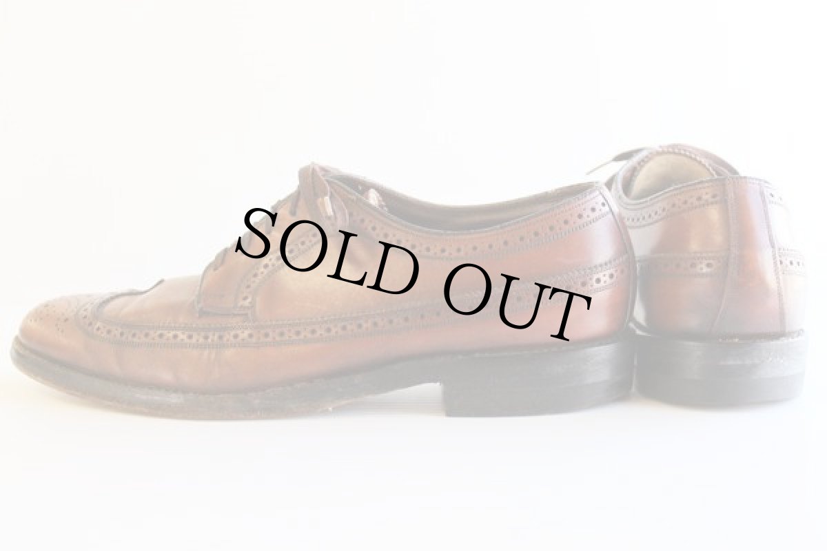 画像2: FLORSHEIMフローシャイム ウイングチップ レザーシューズ 茶 10D★革靴 (2)