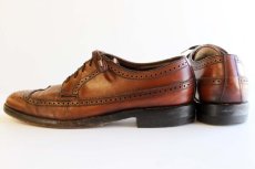 画像2: FLORSHEIMフローシャイム ウイングチップ レザーシューズ 茶 10D (2)