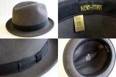 画像3: USA製 NEW YORK HAT フェルト フェドラハット グレー L (3)