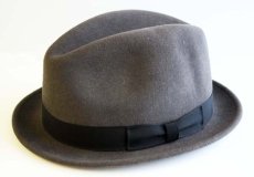 画像1: USA製 NEW YORK HAT フェルト フェドラハット グレー L (1)