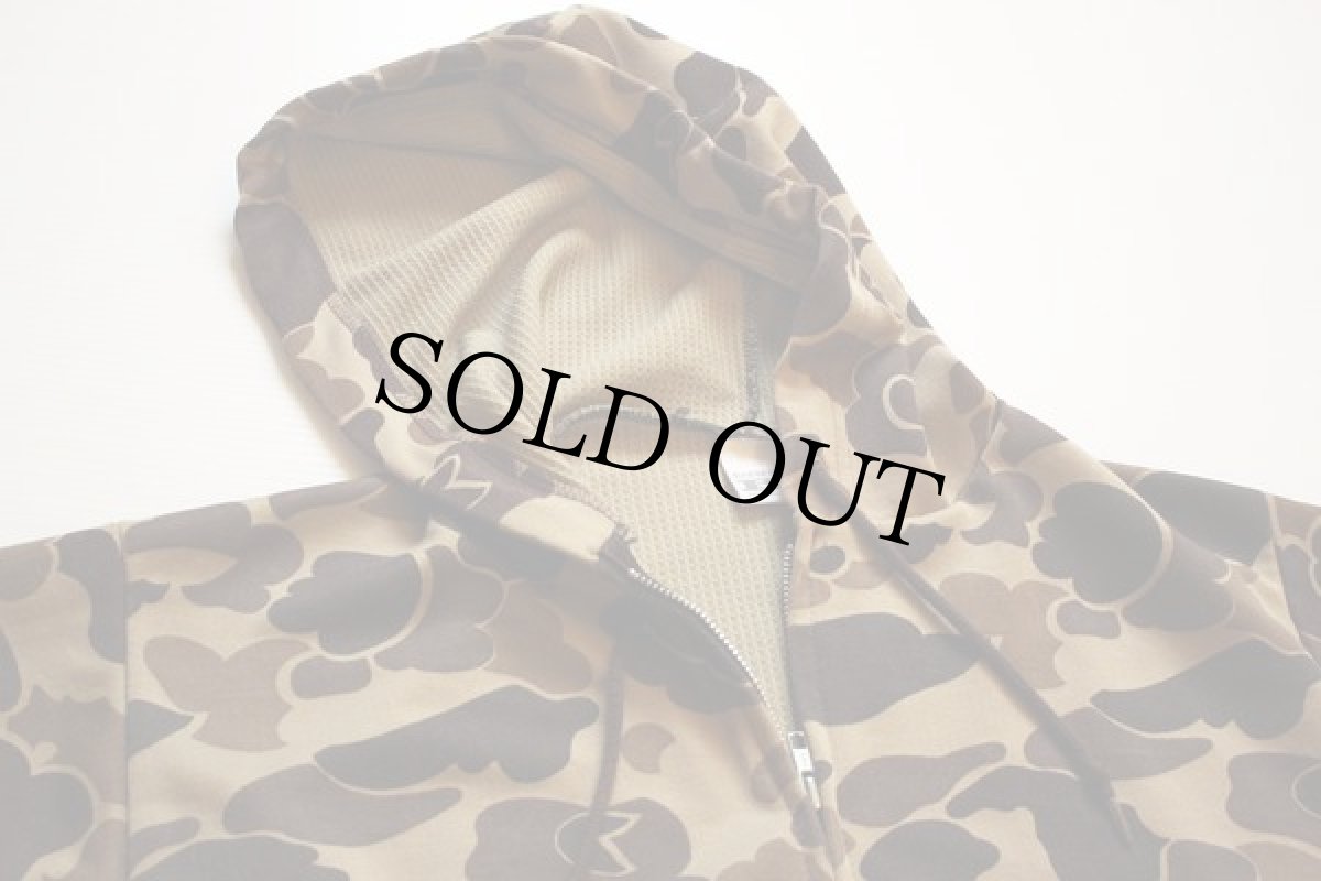 画像2: 80s BASSETT-WALKER ダックハンターカモ 裏サーマル スウェット ジップパーカー M (2)