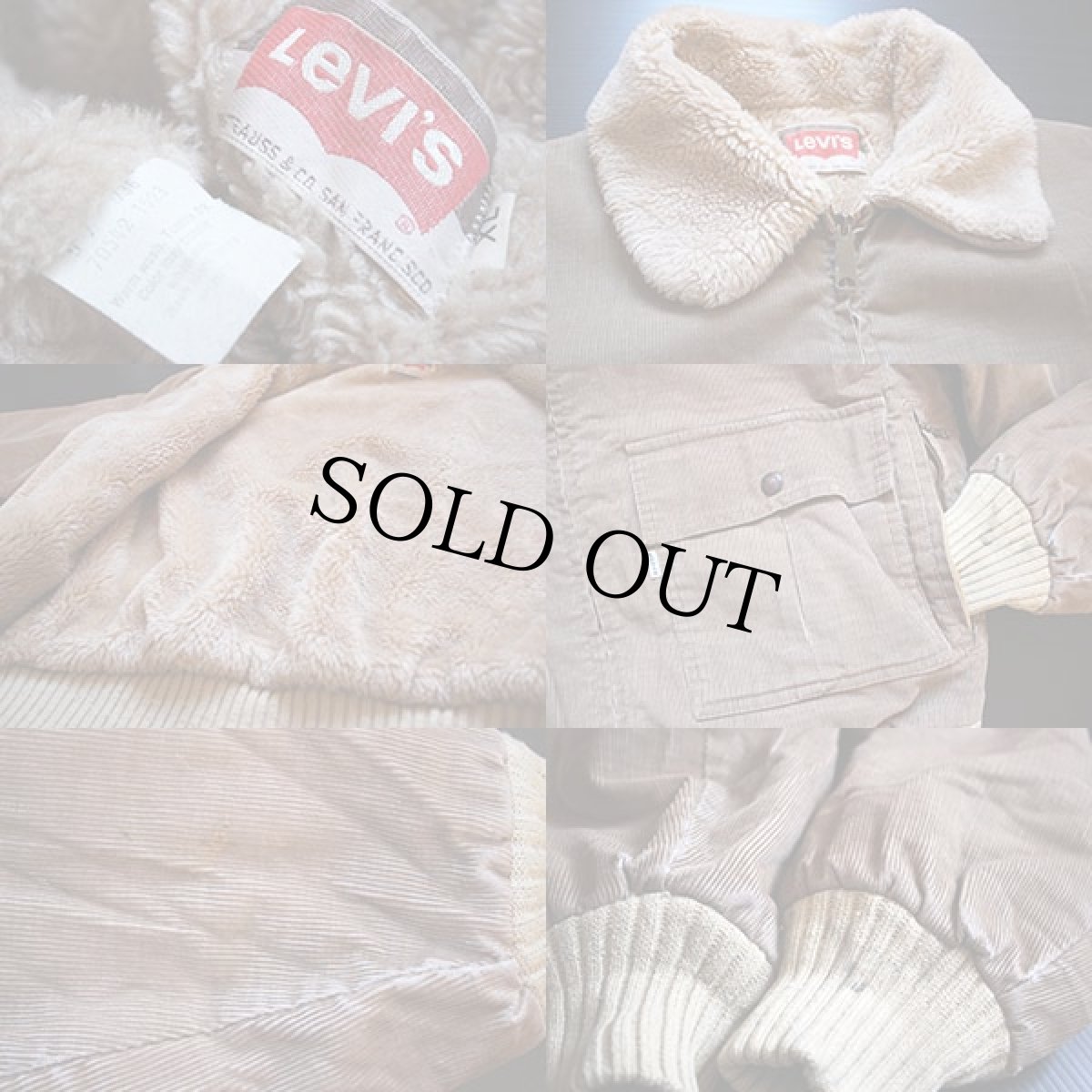 画像3: 70s USA製 Levi'sリーバイス ボアライナー コーデュロイジャケット 薄茶 XL (3)