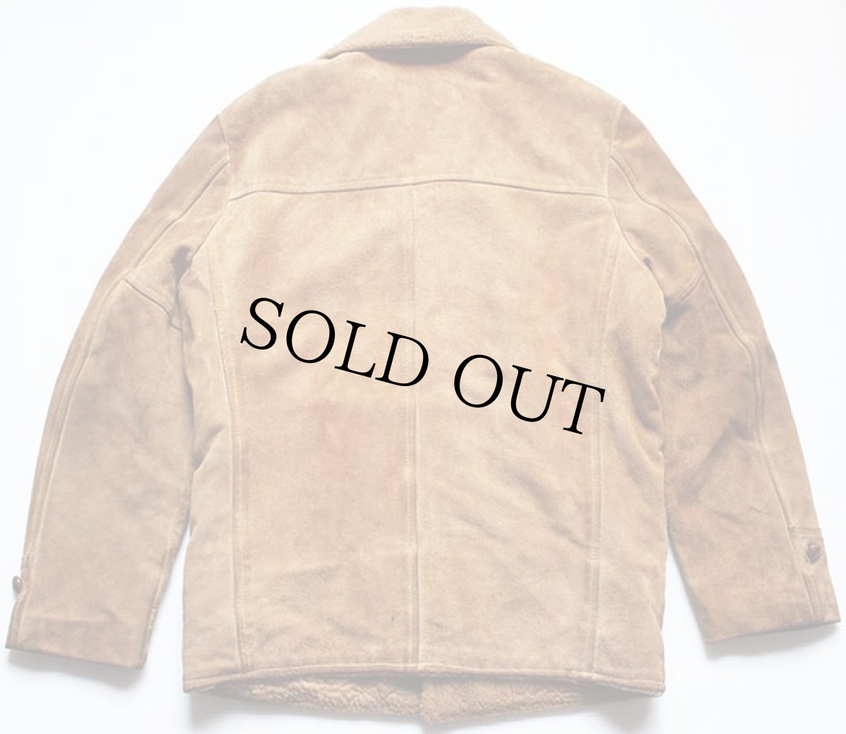 画像2: 70s TOWNCRAFT Penneys ボアライナー スエードレザー ランチコート 36 (2)